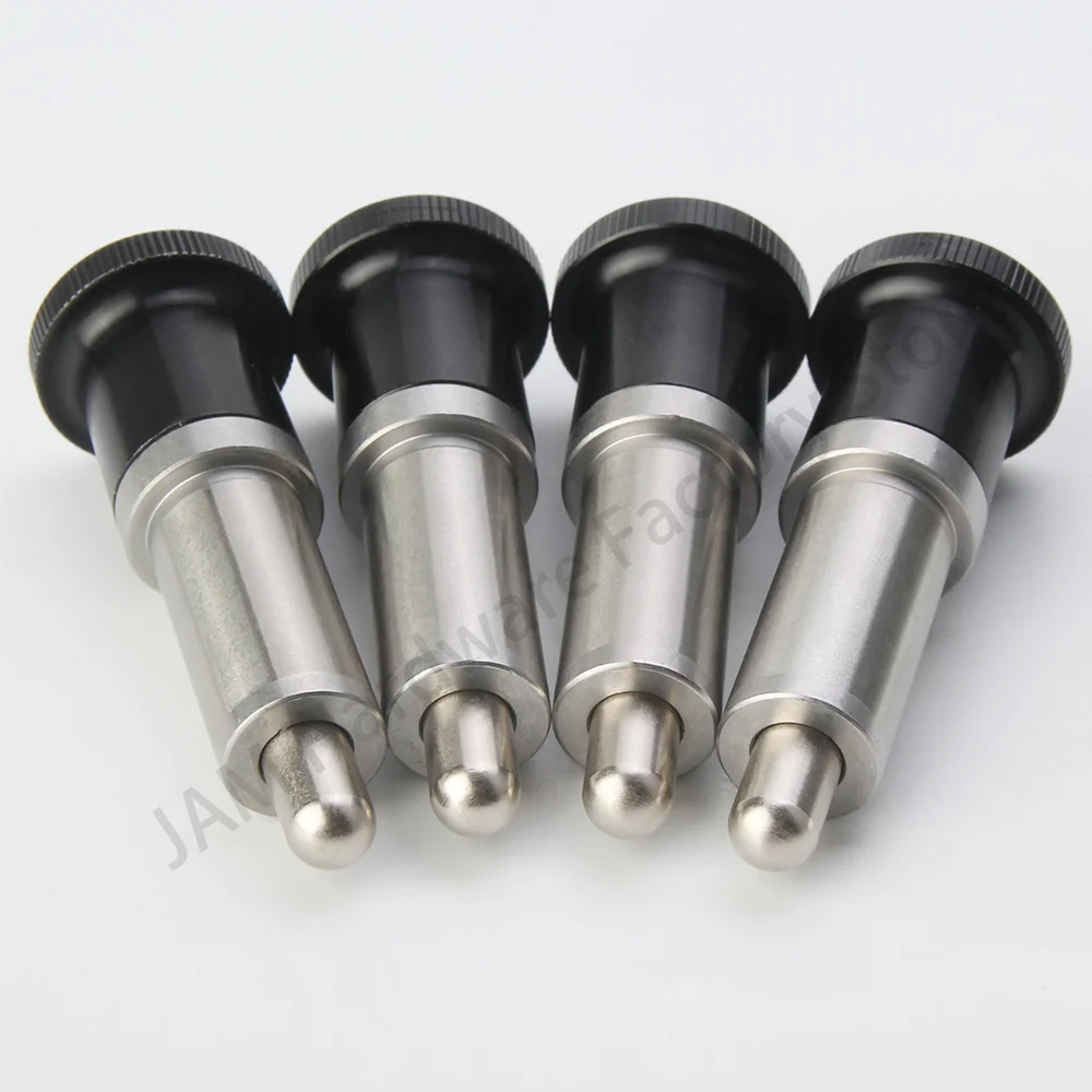 MJ245 스테인리스 스틸 디텐트 핀, 알루미늄 손잡이 유무, 정밀 인덱스 플런저, 프레스 핏, 나사산 없는 인덱싱 플런저