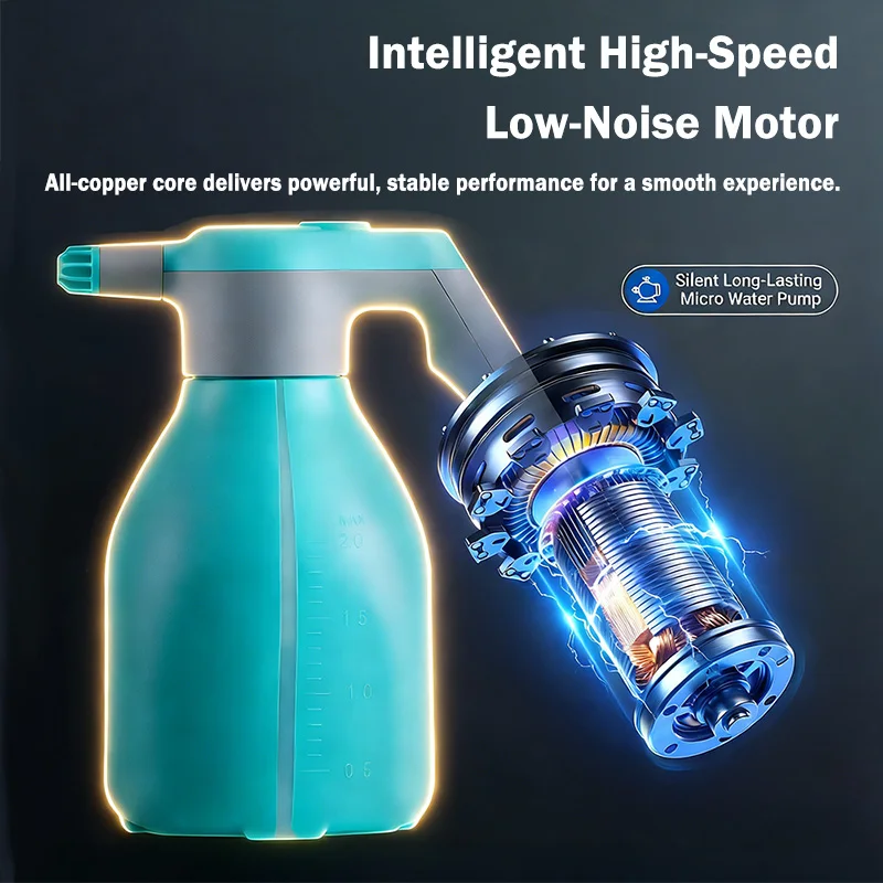 차량용 스프레이어 디테일링 충전식 2L 강력 전동 세차 스노우폼 스프레이 병 자동 세차 스프레이어 도구