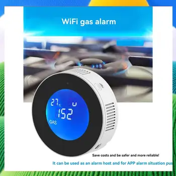 Combustible Gas Detector Combustible Gas Leak Detector With Temperature Function With LCD Display With Tuya App EU Plug-ABPS 1