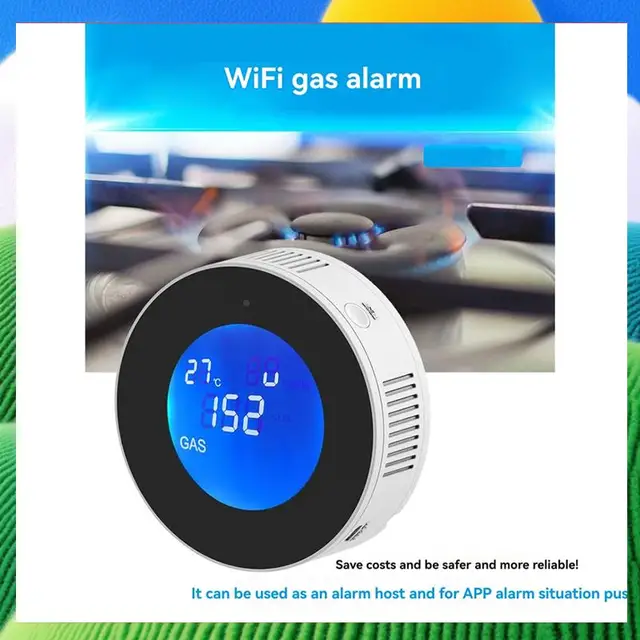 Combustible Gas Detector Combustible Gas Leak Detector With Temperature Function With LCD Display With Tuya App EU Plug-ABPS 1