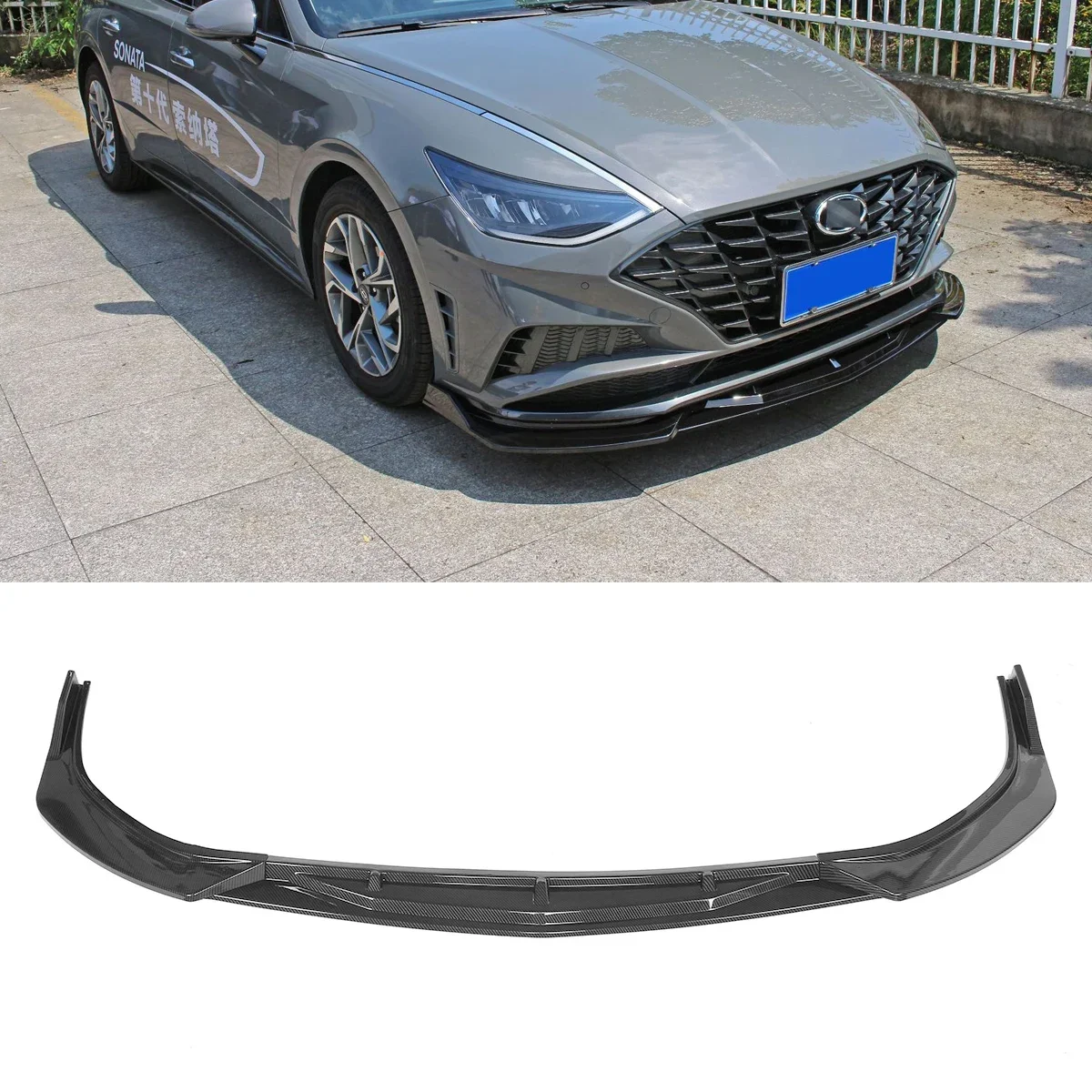 

3 шт., черный передний бампер для Hyundai Sonata 2020 2021