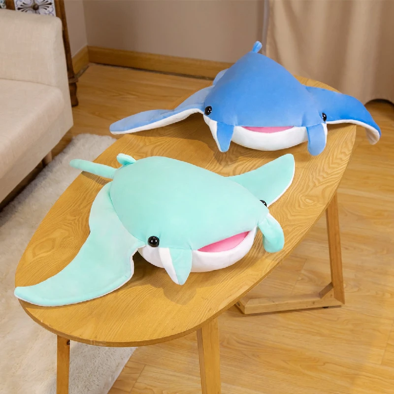 New Cartoon Fish Manta Ray Plush Toy Kawaii Devil Rajiformes Cute Mobulidae Plushies Pillow Stuffed Soft Marine Life Dolls Gifts
