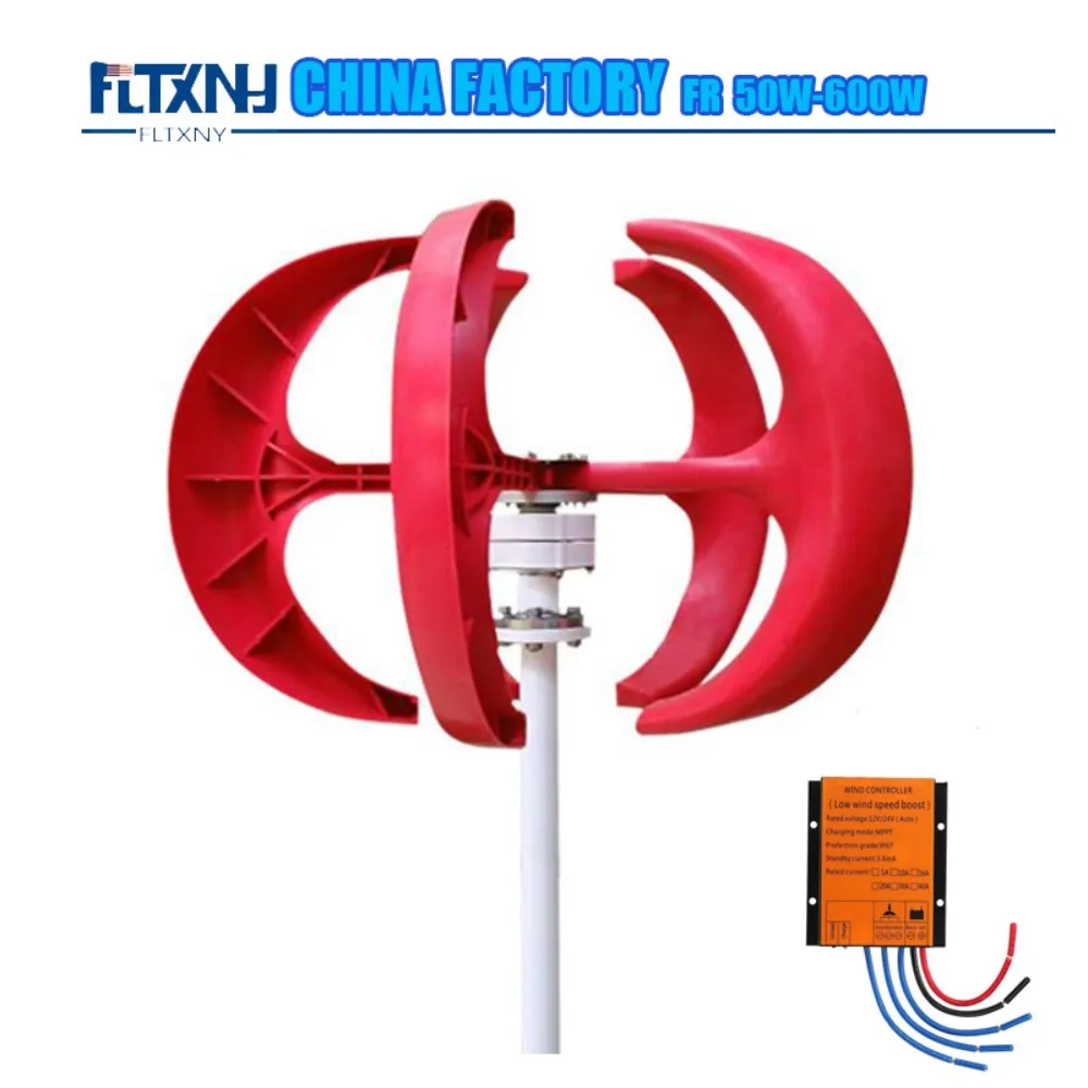 Home 3000W Small Vertical Axis Wind Turbine Generator 3KW 12V 24V 48V with MPPT Low Noise Windmill for Farm