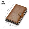 Carbon Fiber Credit Card Holder Wallet Men Rfid Smart Metal Thin Slim Pop Up Minimalist Wallet Small Black Purse Metal Vallet 4