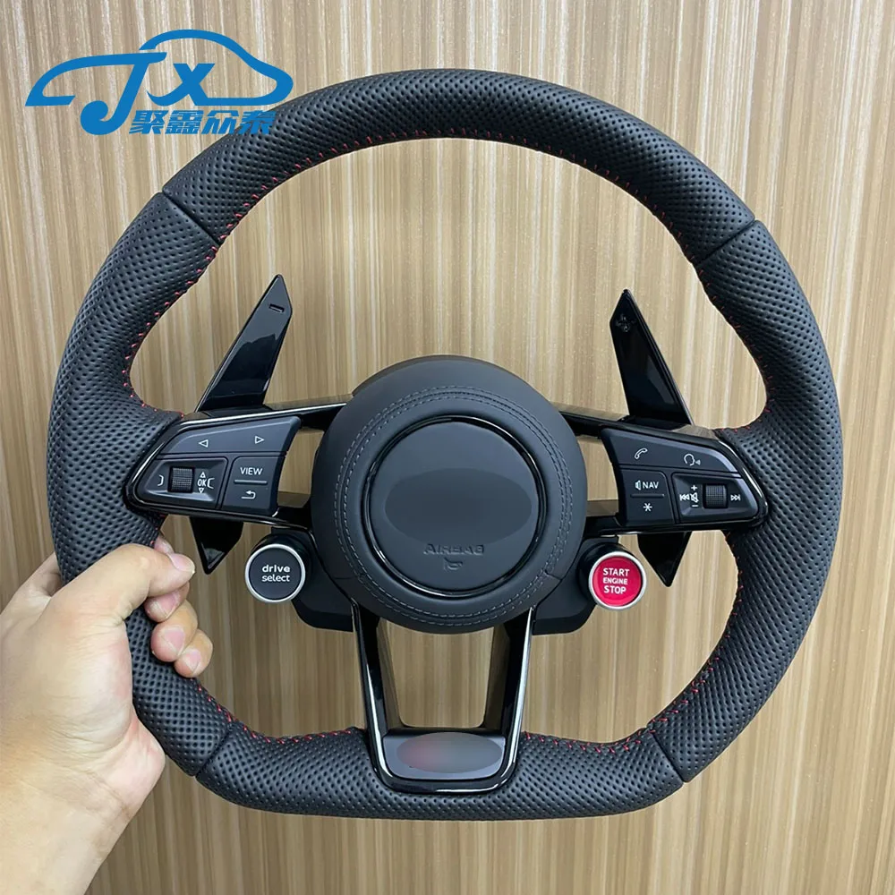 

For Audi B9 Q5 B8 B9.5 RS6 C8 RS7 C7 A4 A6 Q5 Q7 R8 Leather perforated multifunctional steering wheel assembly shift paddles