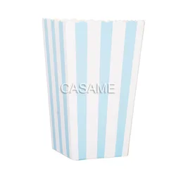 Set of 12 Pink Popcorn Boxes for Kids' Party or Baby Shower Celebration (Light blue stripe)