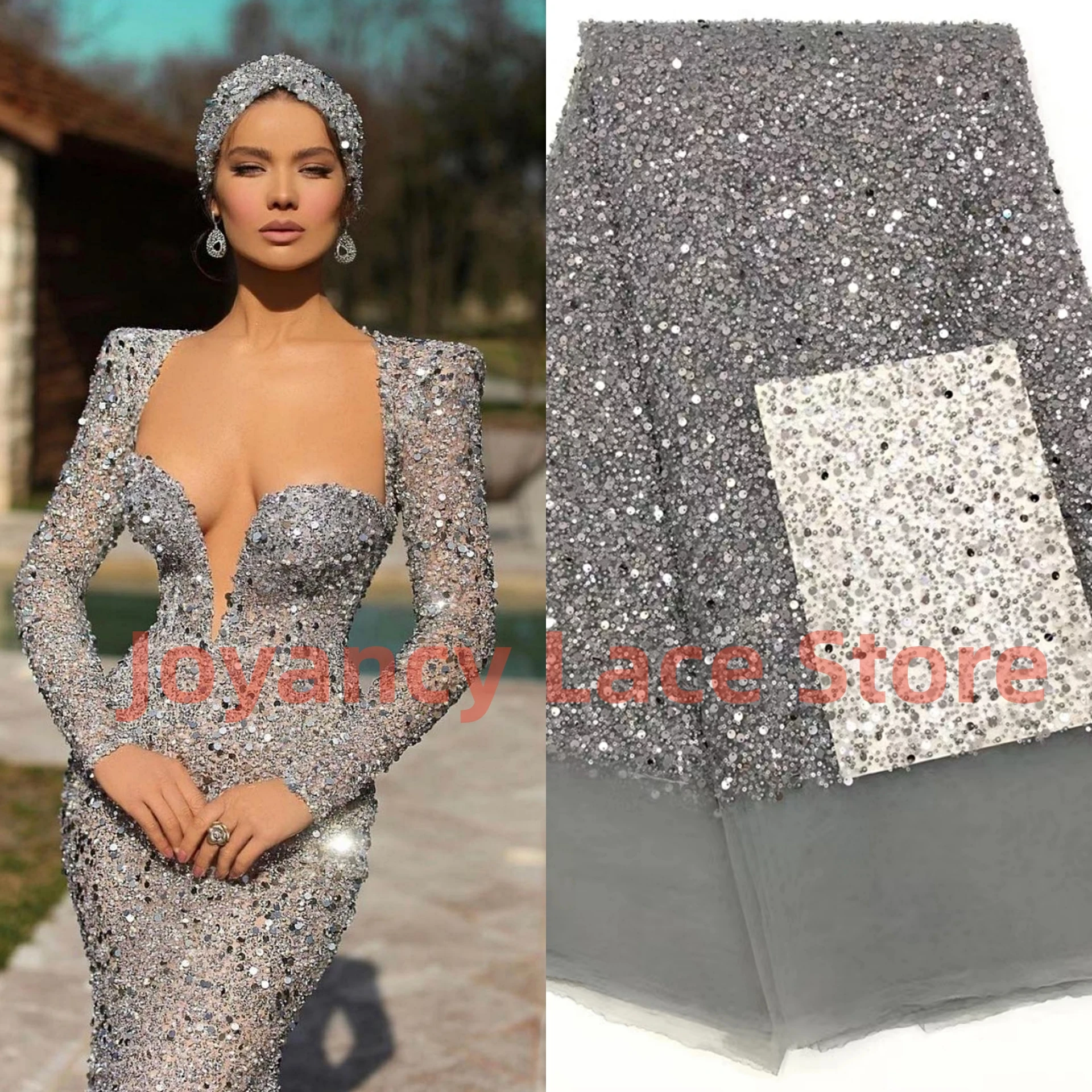Lace Fabric Chiffon Lace Fabric 38 Colors Sequins Lace Beaded Pearl Fabric Crafts For Evening Dress Cloth By The Yard