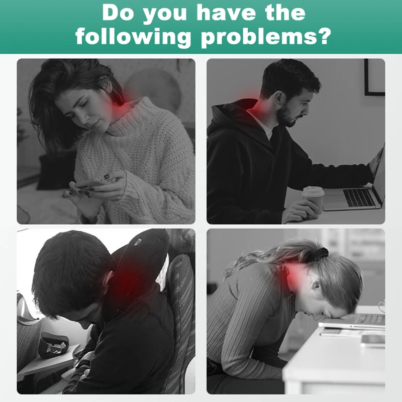 Massage Travel Pillow Heating Massage Neck Pillow U Shaped Memory Foam Neck Pillows Sleeping Airplane Pillow Cervical Healthcare 2