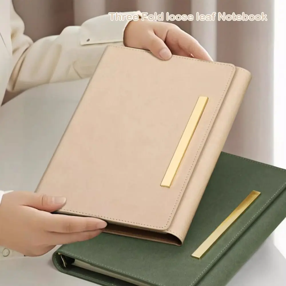 Luxury PU Leather Refillable Three-Fold Travel Journal and Planner