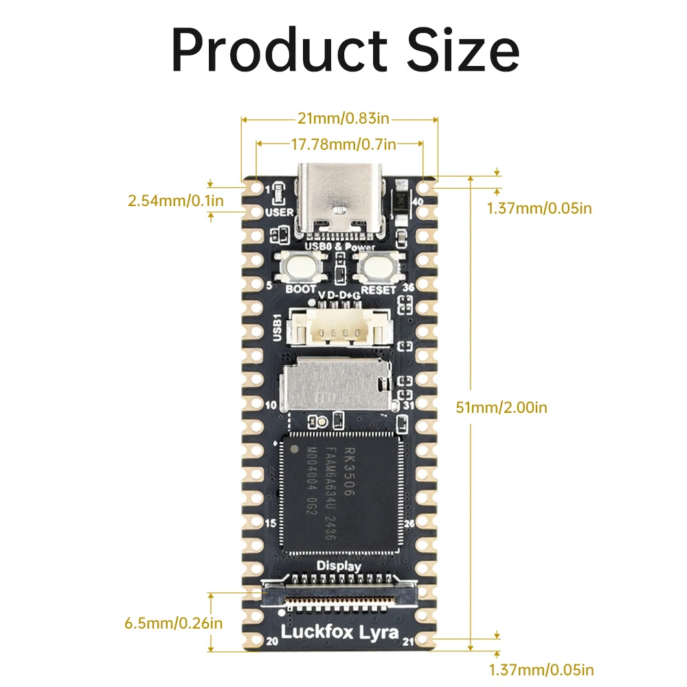 Luckfox Lyra/Luckfox Lyra B Luckfox RK3506G2 Mini Linux Development Board Three core Processor Arm Cortex-A7 core board development