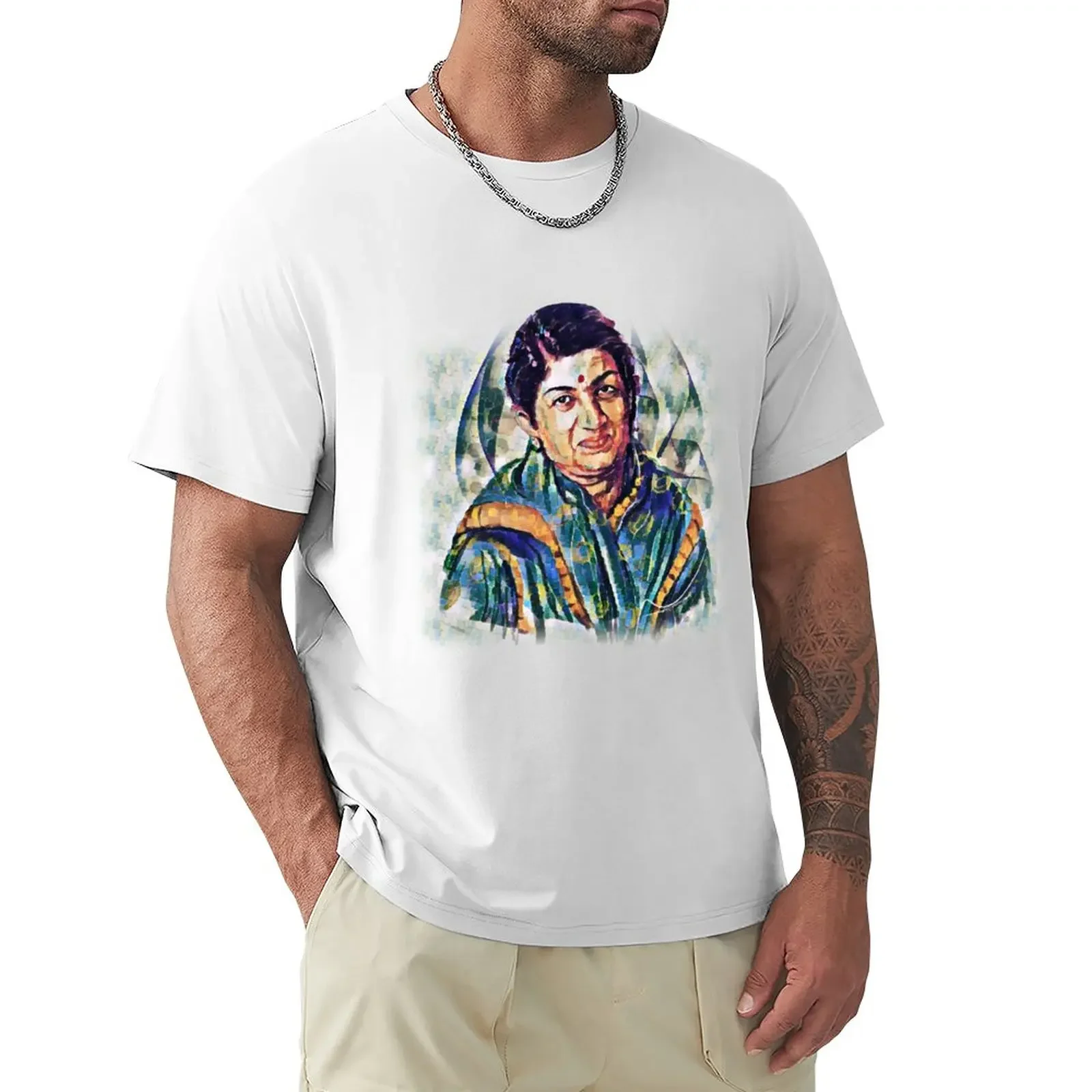 

Lata Mangeshkar T-Shirt plus sizes plain oversizeds oversized t shirt men kawaii clothes boys whites mens white t shirts