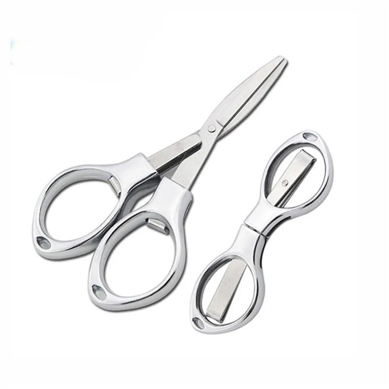 Portable Scissors 1/2/3PCs Stainless Steel Anti-Rust Portable Folding Scissors Glasses Shaped Mini Shear Fishing Scissor for Home and Travel