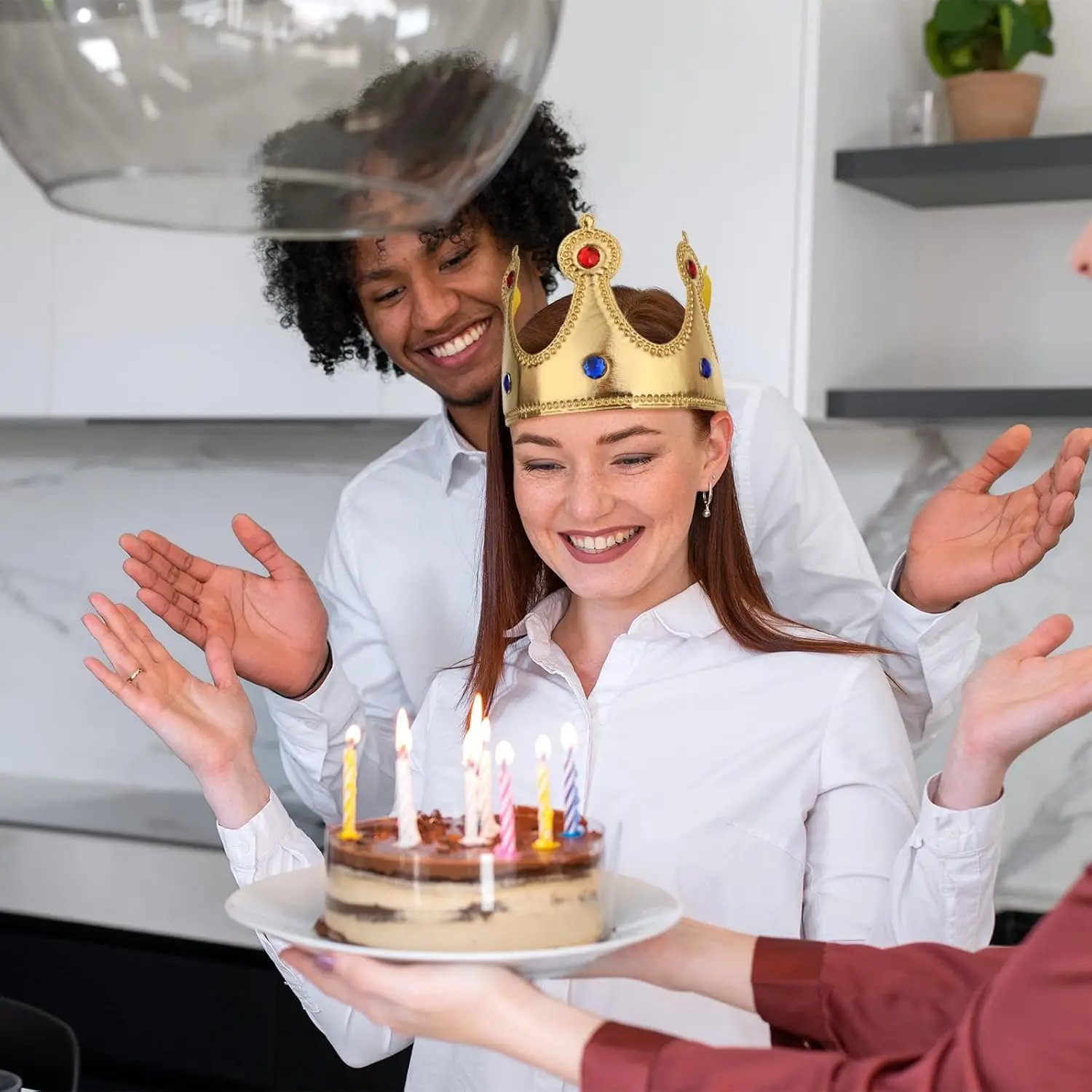 Prince Golden King Crown Birthday Hat Dress-Up Set Party Accessory Supplies Headwear Photo Props