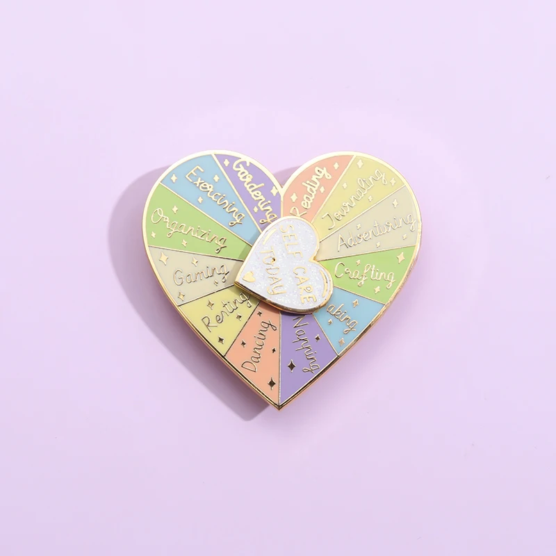 

Beautiful Hard Enamel Pin Spinning Heart Pin Brooches Lapel Pin Hat Backpack Clothes Jewelry Badge Accessories for Friends Gift