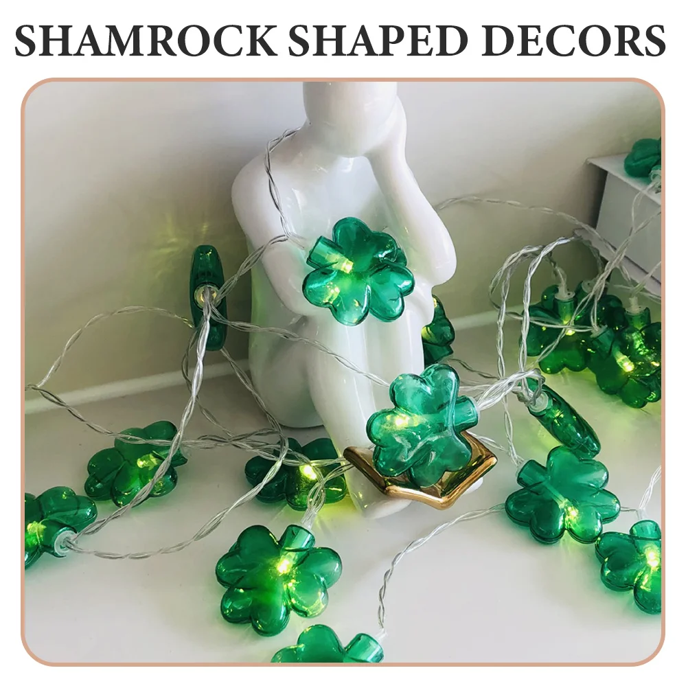 

Shamrock String Lights St Patrick's Day Decoration Operated Shaped String Light Supply without