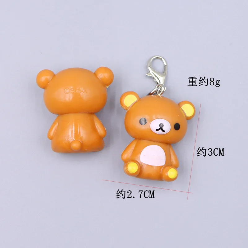 Kawaii Rilakkuma Easy Bear Schlüsselanhänger Lazybear Puppe Schlüsselanhänger Tasche Kleidung Puller Telefon Seil Halskette Zubehör Anhänger Geschenk – Detail 3