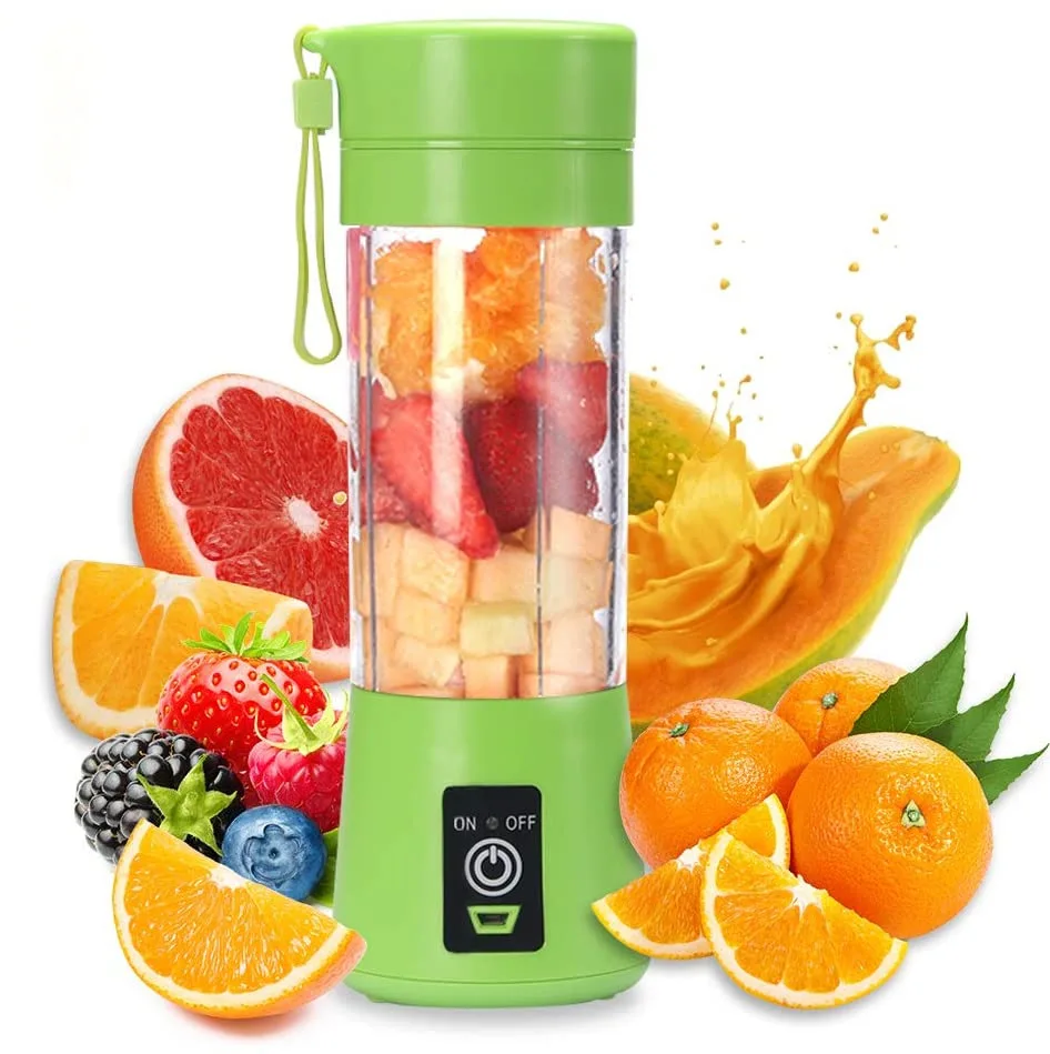 

380ML Mini Potable Blender USB Juicer Cup 6-blade Fresh Juice Extractor Squeezer 3.7V Battery Electric Blender for Travel office