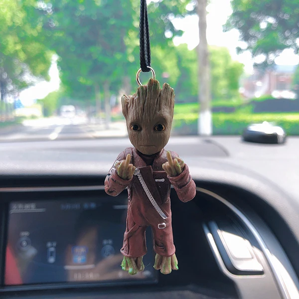 Car Interior Decoration Personality Groot Action Figure Sitting Model Anime Mini Doll Car Goods Interior Decoration Accessories F