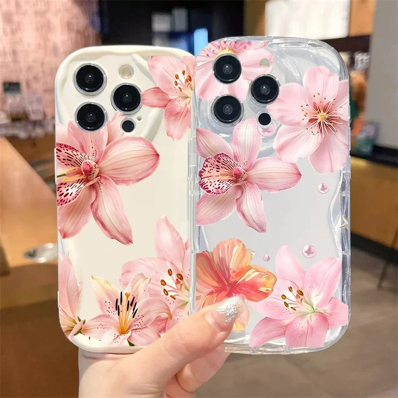 Watercolor Lily Pattern Shockproof Phone Case Cover