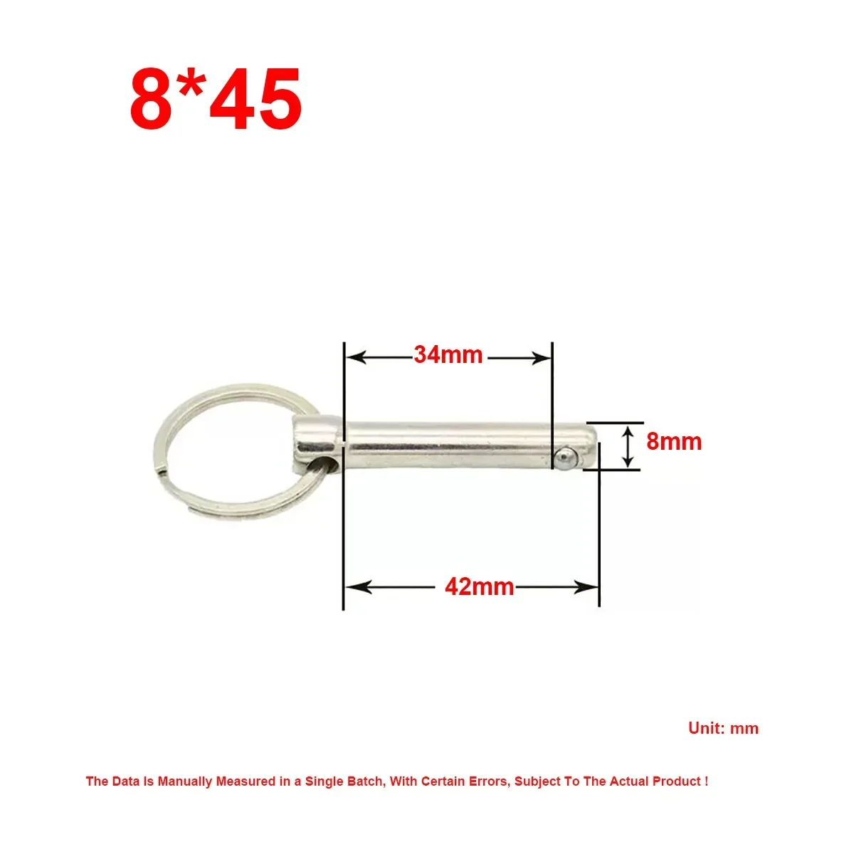 Indium Block Single Steel Ball Quick Release Pin Ball Head Locking Safety Pin Shaft M6 M8