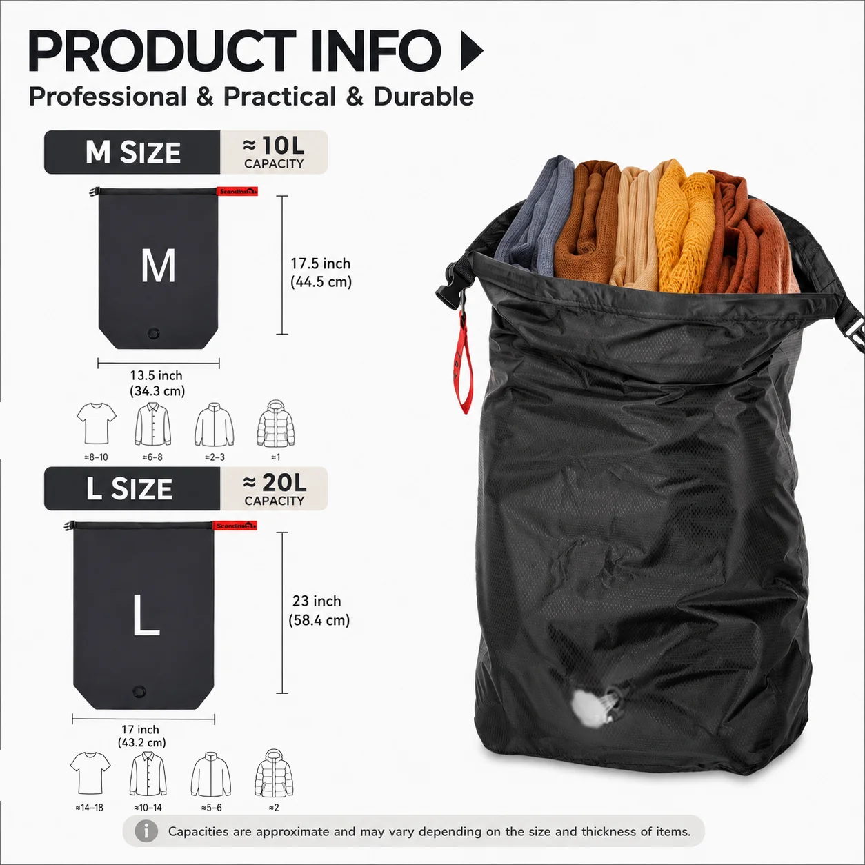 Portable Large Capacity Waterproof Vacuum Compression Bag for Travel and Business Trips