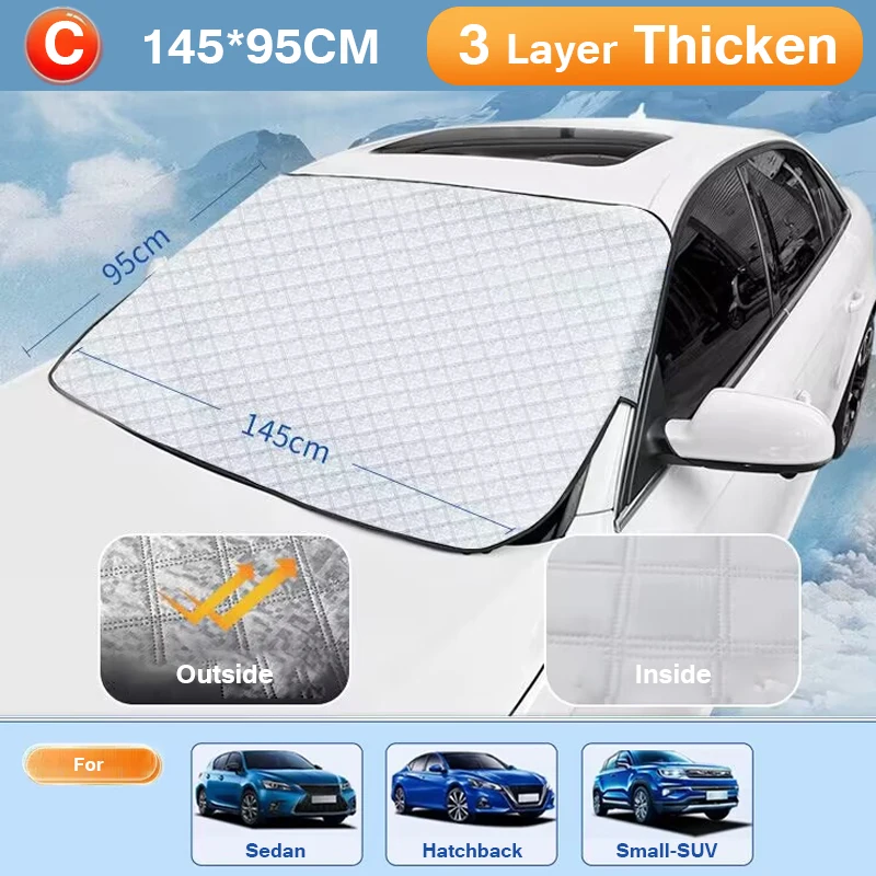 Windshied Snow Cover Multipurpose Car Front Window Sun Protection Shade  Snow Ice Cover Winter Car Essentials For Sleet Sun And - AliExpress