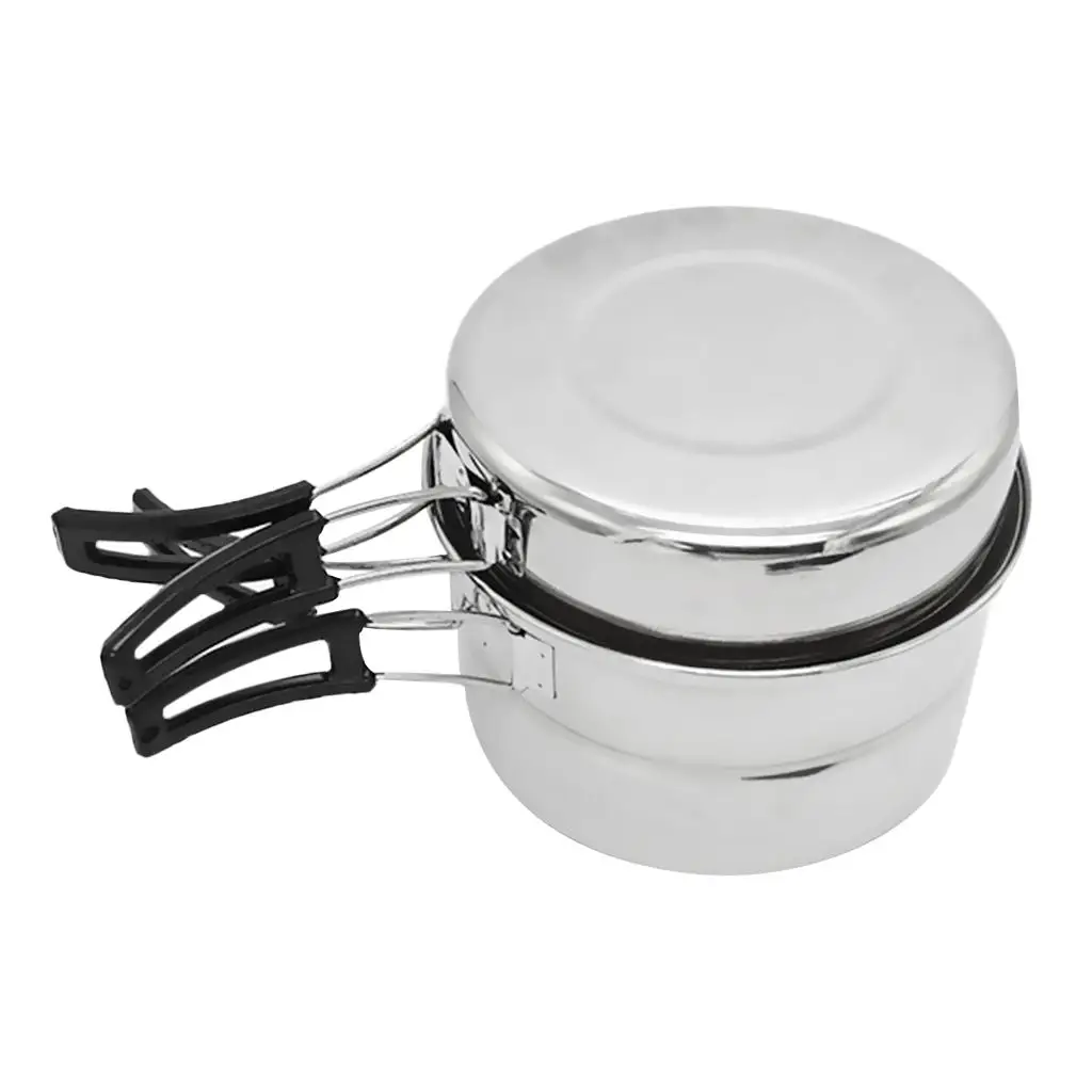 Camping Cooking Pot Frying Flat Pan Set Ultralight Utensils Outdoors Picnic