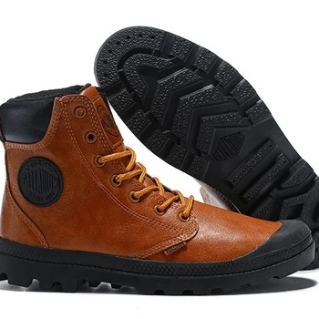 PALLADIUM Classic Men Outdoor Autumn/Winter Warm High Heels Ankle Millitary Tactical boots For Male Army Wearable Walking Shoes