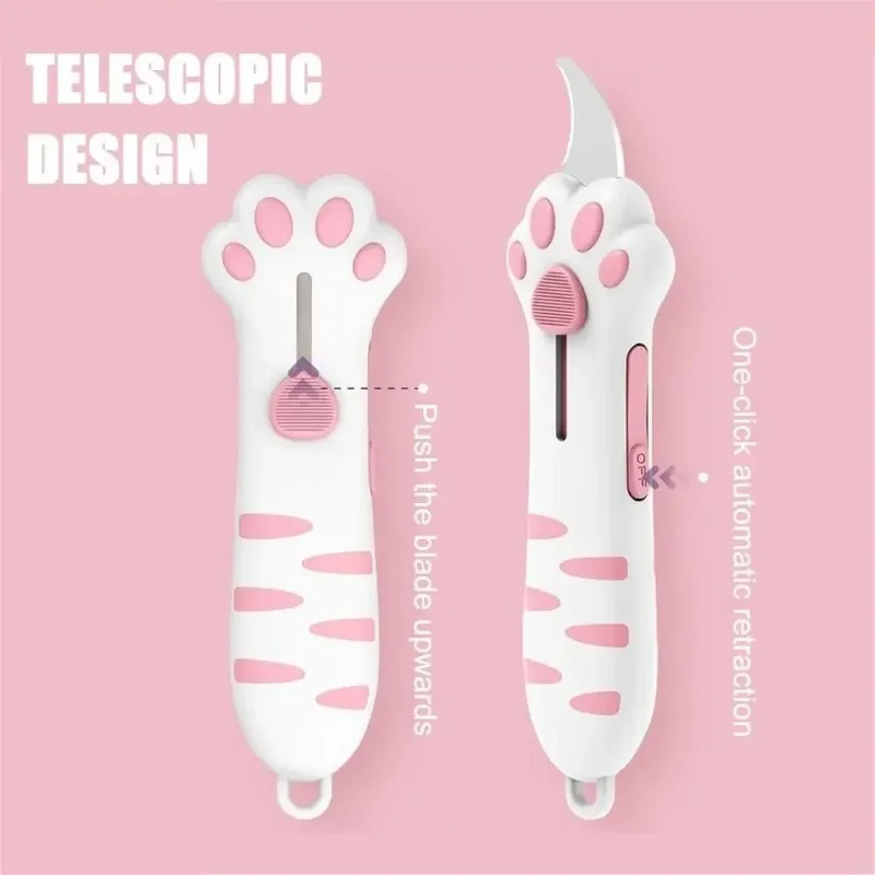 고양이 발 모양 미니 휴대용 커터 1개, 창의적인 수공예용/데코용/종이 절단 도구, 미술용품
