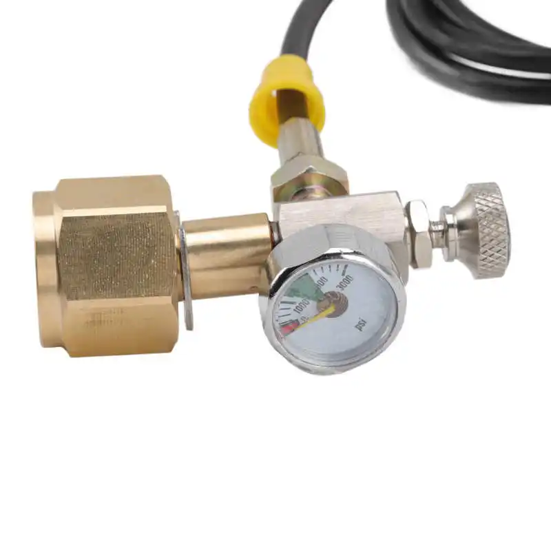 New Soda Maker Adapter Hose Kit 1.5m Black Hose with Gold Male Adapter Pressure Gauge W21.8 14 for for Terra Art beer