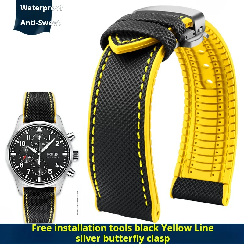Vibrant Multi-Color Nylon Rubber Watch Strap Bracelet for Men - Available in Various Sizes