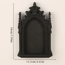 Gothic Dark Style Church Arch with Angel Figurine (Black)