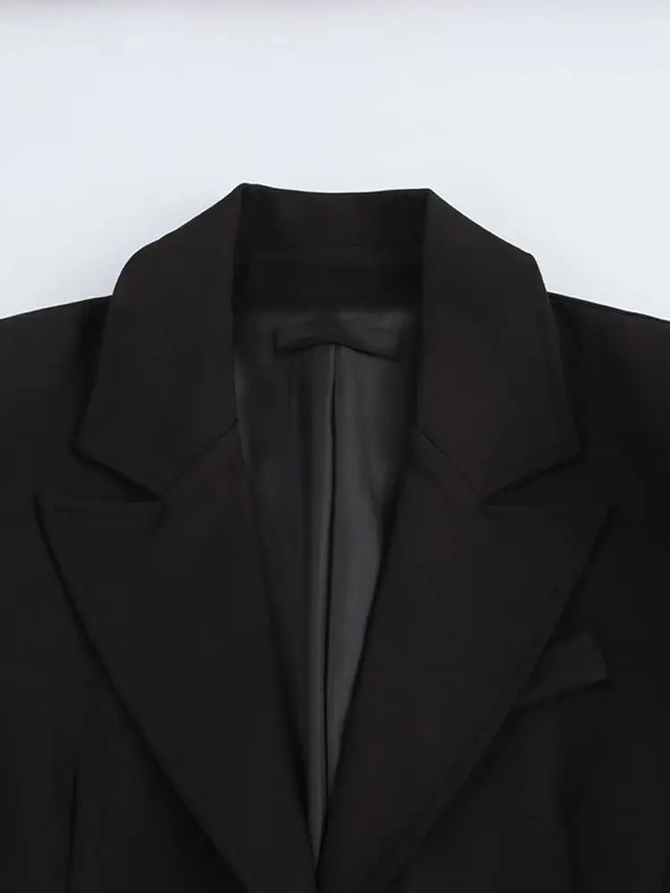 Retro Fashion Black Commute Professional Blazer Coats
