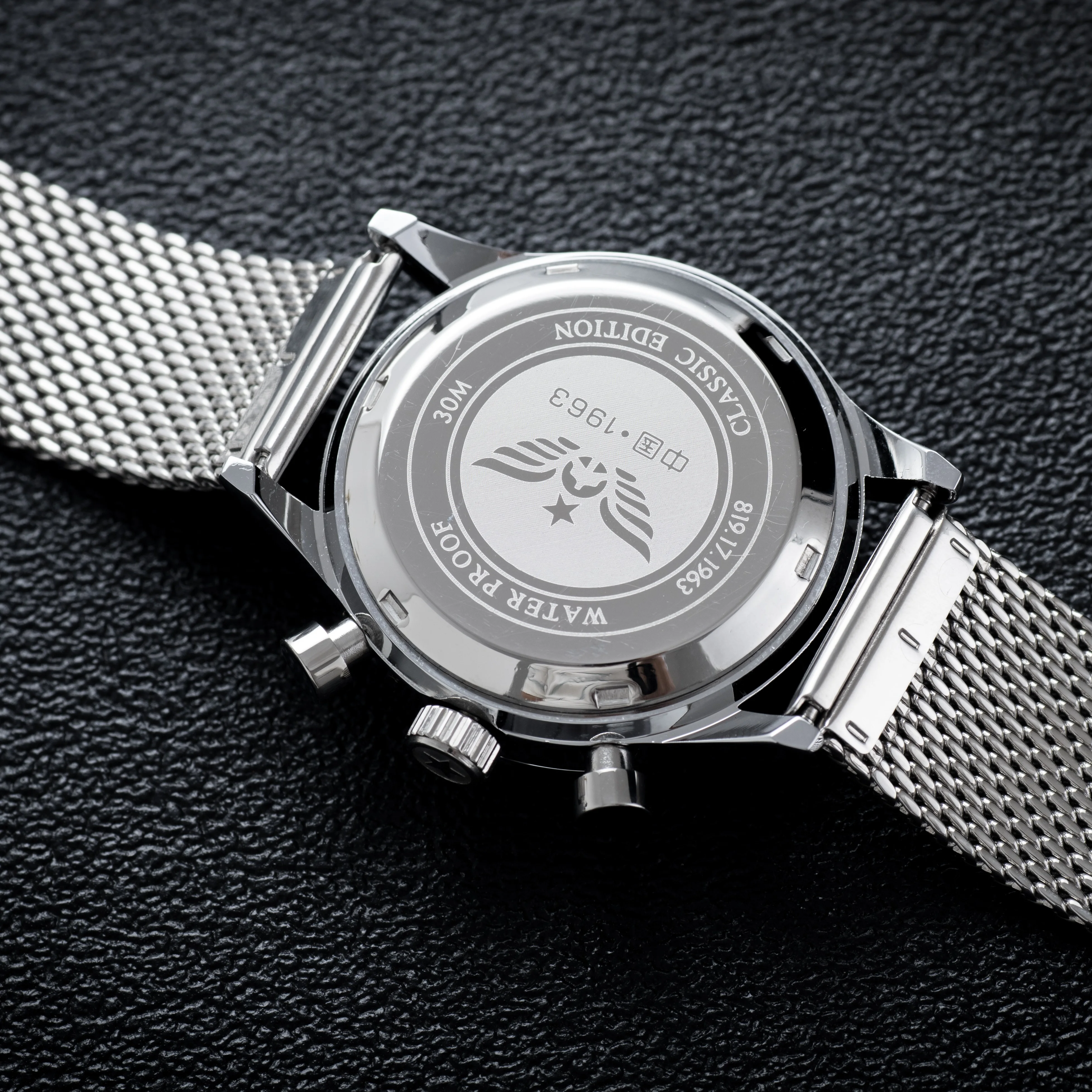 Vintage 1963 Homage Men's Luxury Watch with Bubble Dome Glass - Waterproof Business Pilot Timepiece