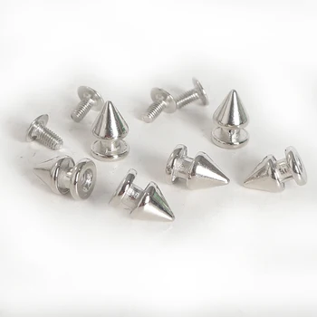 100sets 8*12mm Zinc Alloy Punk Spike Tower Type Cone Spots Studs Leathercraft Rivets Bullet Spikes