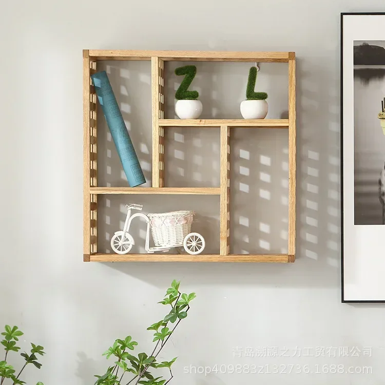 

Manufacturer's direct sales creative solid wood wall mounted shelves, wall mounted shelves, bedroom bookshelves, background wall