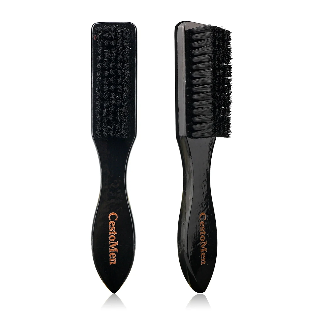 CestoMen-Brosse Professionnelle en Bois Solide pour Homme, Peigne de Balayage du Cou, Accessoires de Coupe de Cheveux, Outils pour Livres Faciaux