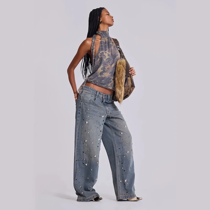 Sexy Camouflage Bal Strap Top Street Sle Printed Slim Fit ort Length Outerwear for Women Summer 2025 Trendy Hot Girl