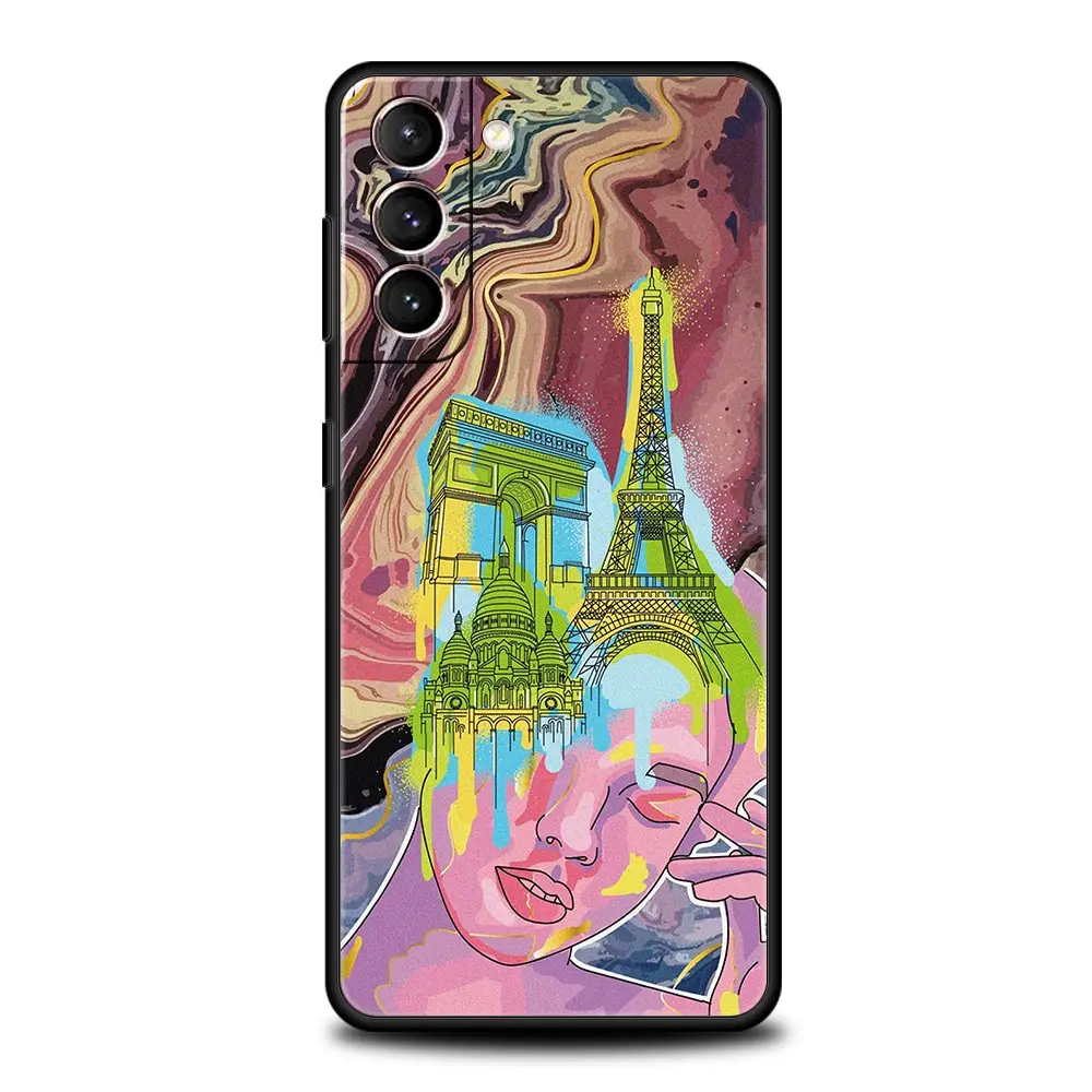 Paris Blue Butterfly & Flower Design Phone Case