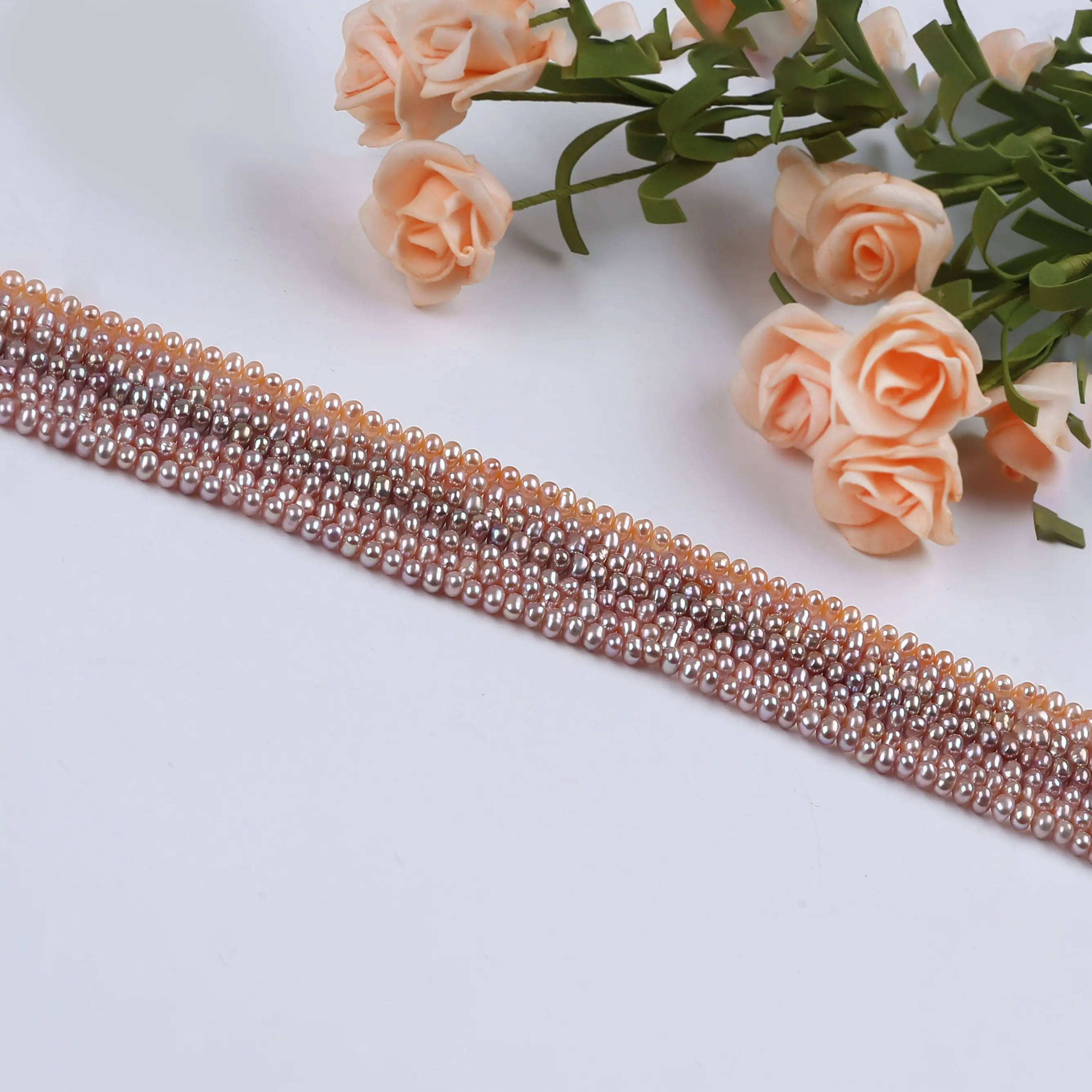 

3-4mm Mixed Color Fresh Water Potato Shape Pearls For Jewelry Making