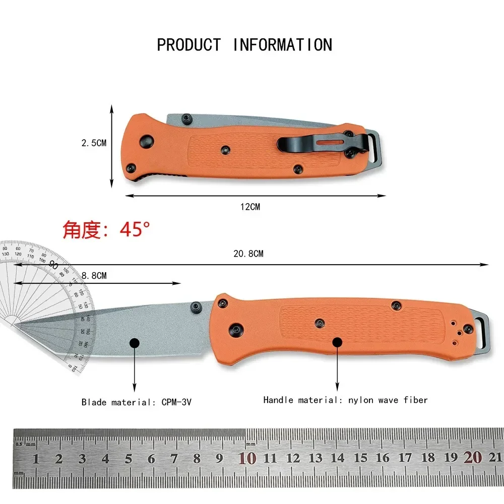 Description Picture 2 of itemNEW BM 537 Bailout Folding Pocket Knife S35V Tanto Blade Nylon Fiber Handles EDC Tactical Knives Outdoor Camping Hunting Tool