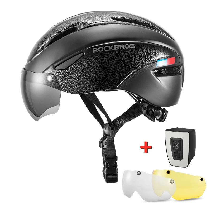 Casco de ciclismo Rockbros con visera negra ultraligero, color negro Casco de ciclismo Rockbros con visera negra ultraligero, color negro