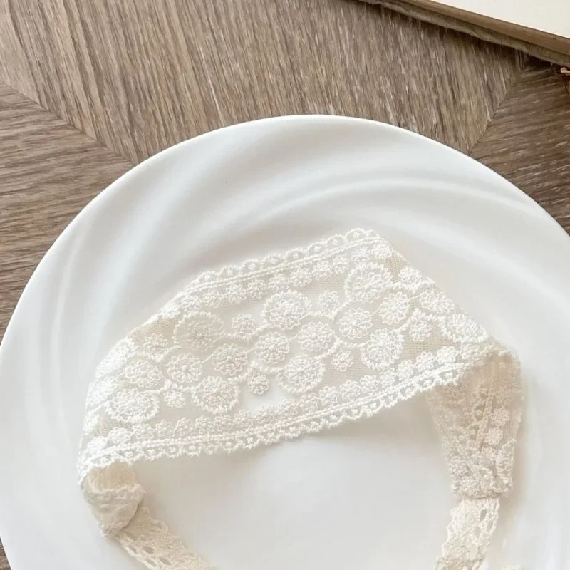 ‌Korean Baby Headbands for Girls Newborn Fontanel Protection Head Wrap with Princess Lace Trim Infant Hair Accessories