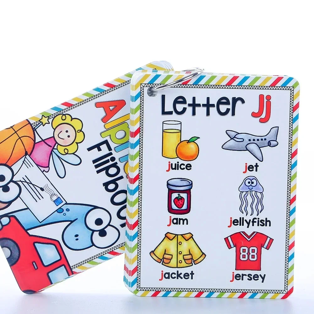 26 Alphabet Letters Words Cards Educational Toys for Early Childhood English Alphabet 26 Letters Words English Cards educational learning toy