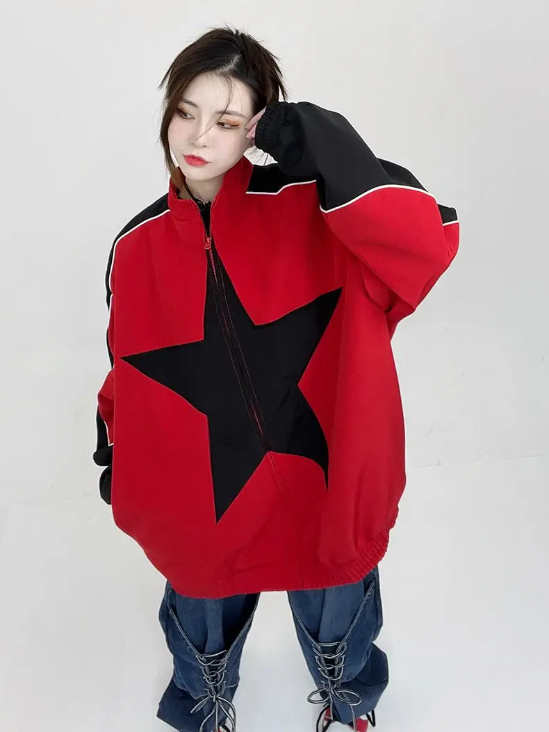 Vintage Star Patchwork Unisex Bomber Jacket - true deals club