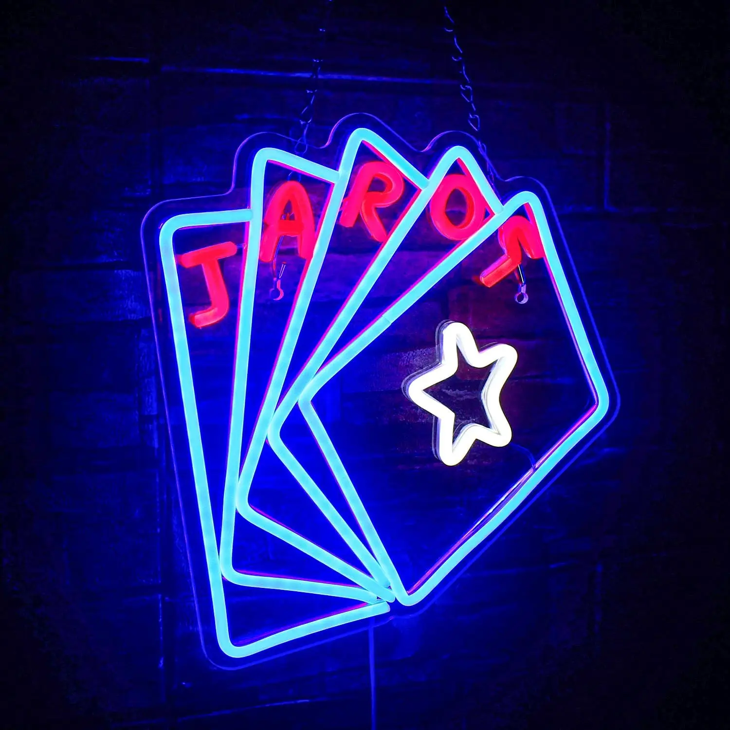 

Tarot Card Neon Sign Psychic Tarot Moon Stars Neon Signs Blue Led Neon Signs for Wall Decor, Fortune Teller Sign Light Up Signs