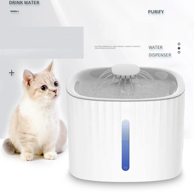 

Intelligent Silent Pet Water Dispenser Led Automatic Circulation Filtration Induction Sensor Cat Water Fountain Dispenser Feeder