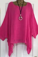 2023 automne femmes vêtements mode manches chauve-souris couleur unie ample col rond 3/4 manches décontracté élégance Femme Blouse haut pour femme 2