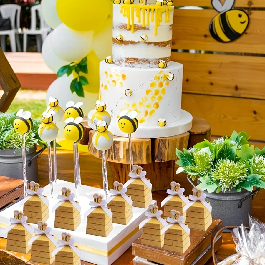 25PCS Paper Beehive-Shaped Gift Boxes with Ribbons, Fun Bee Party Favor Packaging for W... - SKU GBR01131 - UGI Packaging