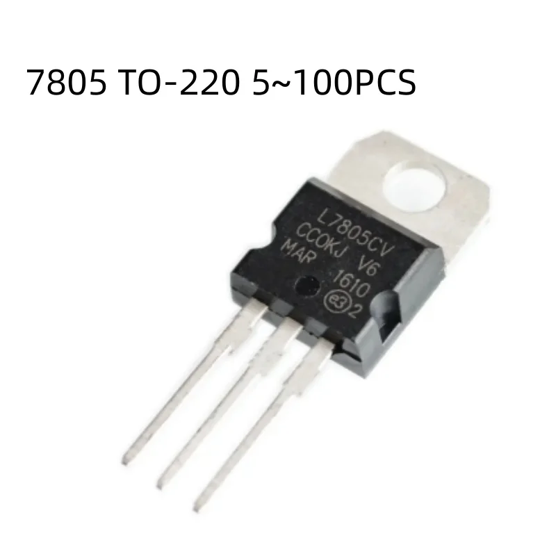 SONGXIN SAMIROB 5~100 Stück LM7805 L7805CV 7805 Spannungsregler IC ICs 5V 1,5A LDO REG TO-220 – Detail 1